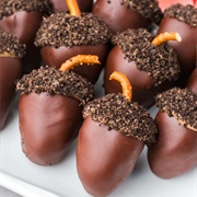 Chocolate Peanut Butter Acorn Oreo Balls