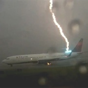 ZZZZ Lightning Hits Our Plane. Santa Clara Airport, Cuba