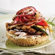 Stir Fry Vegetables on a Bagel