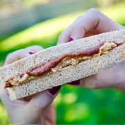 Apple Jam and Peanut Butter Sandwich