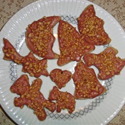 Vegan Marzipan Cookies With Pink Gingerbread Frosting
