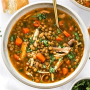 Chicken, Lentil, and Bacon Stew With Carrots