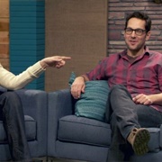 6. Paul Rudd Wears a Red Lumberjack Flannel Shirt