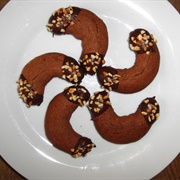 Vegan Nougat Crescents With Chopped Hazelnuts