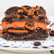 Oreo Layered Halloween Brownie