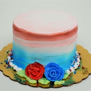 McArthur's Bakery Red, White and Blue With Roses Cake