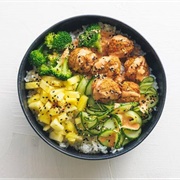 Falafel, Broccoli and Pineapple Poke Bowl