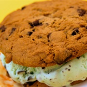 Mint Chocolate Chip Ice Cream Sandwich