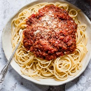 Vegan Spaghetti Tofu Bolognese