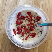 Vegan Goji Berry and Hemp Seed Dessert