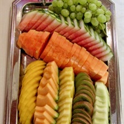 Melon Kiwi and Grape Platter