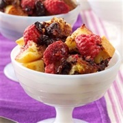 Chocolate Bread Pudding Raspberries
