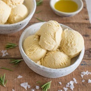 Salted Rosemary Olive Oil Ice Cream