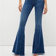 Flared Denim Pants