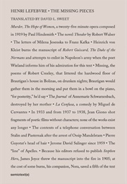 The Missing Pieces (Henri Lefebvre)