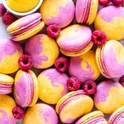 Mango Raspberry Macaron