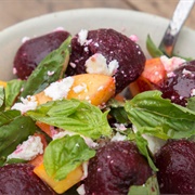 Beetroot, Peach and Goat's Cheese Salad