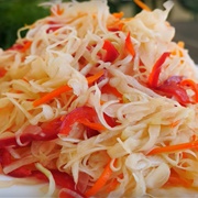 Cabbage Salad With Carrots and Bell Pepper