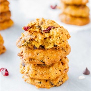 Pumpkin Oatmeal Cookies With Dried Cranberries and Chocolate Chips