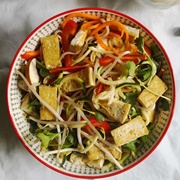 Tofu Carrot and Sprouts Salad
