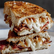 Toasted Brie, Bacon & Onion Chutney Focaccia Sandwich