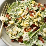 Spinach Egg Bacon Salad Honey Mustard