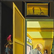 Gala and the Angelus of Millet Preceding the Imminent Arrival of the Conical Anamorphoses – Dalì