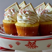 White Chocolate Peppermint Mousse Cupcakes