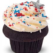 Trophy Cupcakes Red, White and Blue Chocolate Vanilla Cupcake