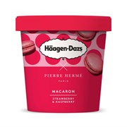 Strawberry and Raspberry Macaron Ice Cream