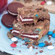 Patriotic Red Velvet Oreo Nutella Blonde Brownies