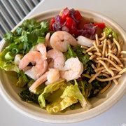 Chopped Vegetable and Crispy Noodle Salad With Shrimp