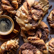 Cinnamon Knots With Coffee Icing