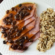 Boiled Gammon With Cider Raisin Sauce
