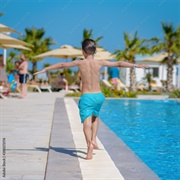 Run Around the Edge of Swimming Pool