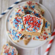 Patriotic Peanut Butter Cookie Dough Bark