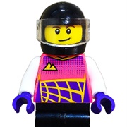 CTY1432 - Go-Kart Racer, Coral Racing Suit, Black Helmet and Legs