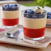 Red, White and Blue Panna Cotta Mousse Dessert
