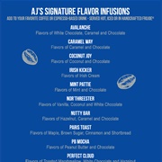 AJ&#39;s Signature Flavor Infusions (Partial List)
