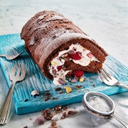 Mini Egg Chocolate and Raspberry Roulade