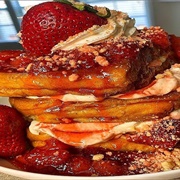 Cheesecake Stuffed Strawberry Crunch French Toast