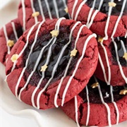 Red White and Blue Thumbprint Cake Mix Cookies