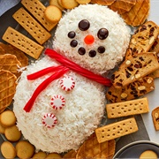 Cherry Cordial Snowman Cheese Ball