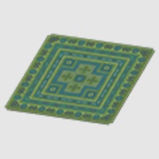 Green Kilim-Style Carpet