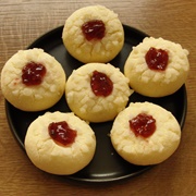 Vegan Raspberry Thumbprint Cookies With Sugar Crystals