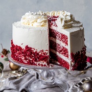 Peppermint Bark Red Velvet Cake