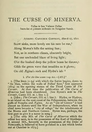 The Curse of Minerva (Lord Byron)