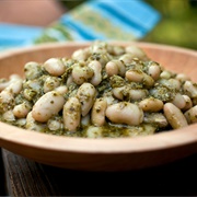 Navy Beans and Black Beans With Pesto