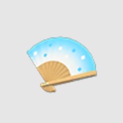 Sky-Blue Folding Fan