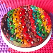 Baked in Color Giant Brownie Oreo Rainbow Cookie Cake